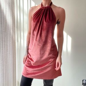 Velvet Halter Dress